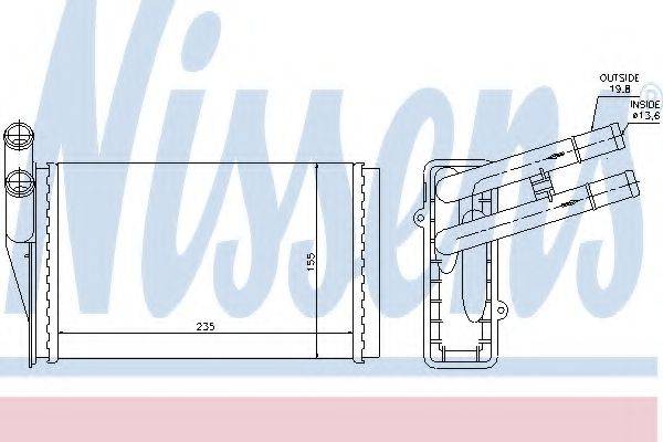 Теплообмінник, опалення салону NISSENS 70224