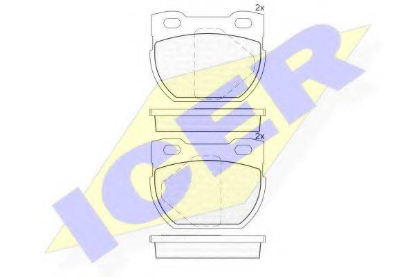 Комплект гальмівних колодок, дискове гальмо ICER 141090-201