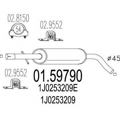 Середній глушник вихлопних газів MTS 01.59790