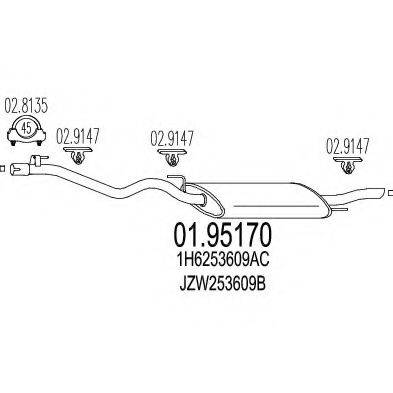 Глушник вихлопних газів кінцевий MTS 01.95170