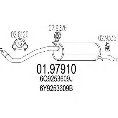 Глушник вихлопних газів кінцевий MTS 01.97910