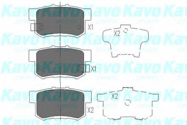 Комплект гальмівних колодок, дискове гальмо KAVO PARTS KBP-2008