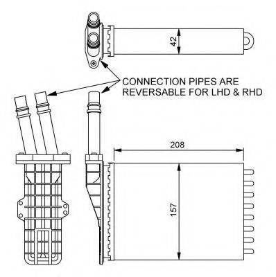 Теплообмінник, опалення салону NRF 54245