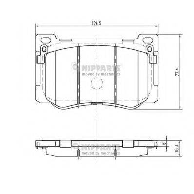 Комплект гальмівних колодок, дискове гальмо NIPPARTS N3600549