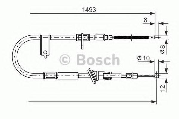 Трос, стоянкова гальмівна система BOSCH 1 987 477 066