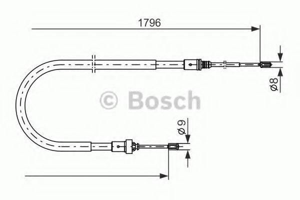 Трос, стоянкова гальмівна система BOSCH 1 987 477 235