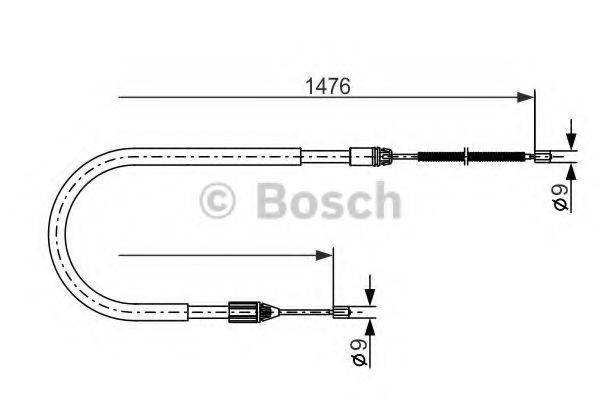 Трос, стоянкова гальмівна система BOSCH 1 987 477 639