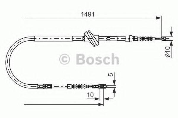 Трос, стоянкова гальмівна система BOSCH 1 987 477 687