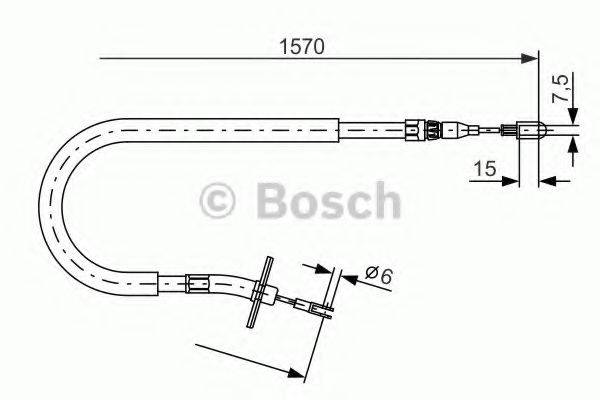 Трос, стоянкова гальмівна система BOSCH 1 987 477 860