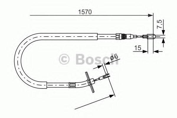 Трос, стоянкова гальмівна система BOSCH 1 987 477 861