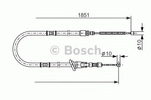 Трос, стоянкова гальмівна система BOSCH 1 987 477 864