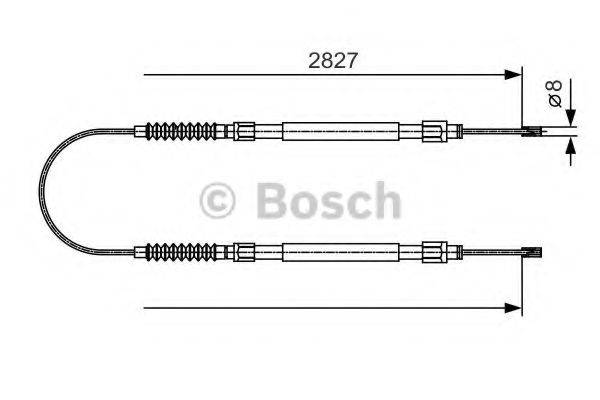 Трос, стоянкова гальмівна система BOSCH 1 987 482 006