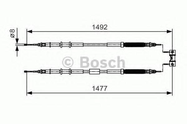 Трос, стоянкова гальмівна система BOSCH 1 987 482 038