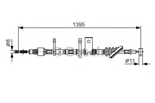 Трос, стоянкова гальмівна система BOSCH 1 987 482 089