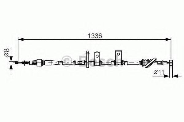 Трос, стоянкова гальмівна система BOSCH 1 987 482 091