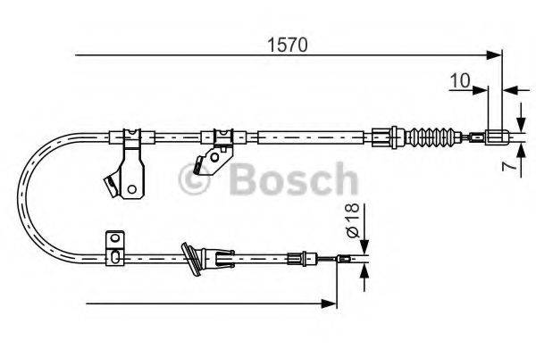 Трос, стоянкова гальмівна система BOSCH 1 987 482 272