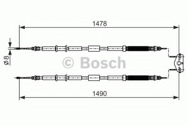 Трос, стоянкова гальмівна система BOSCH 1 987 482 282