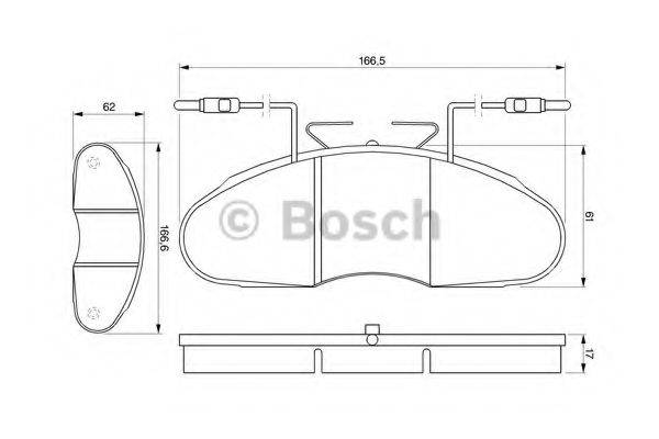 Комплект гальмівних колодок, дискове гальмо BOSCH 0 986 424 080