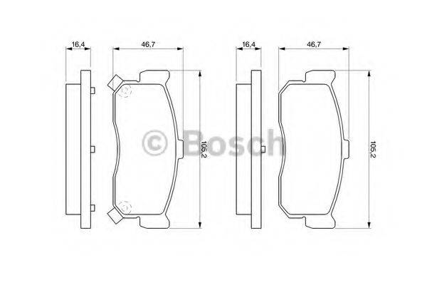 Комплект гальмівних колодок, дискове гальмо BOSCH 0 986 461 144