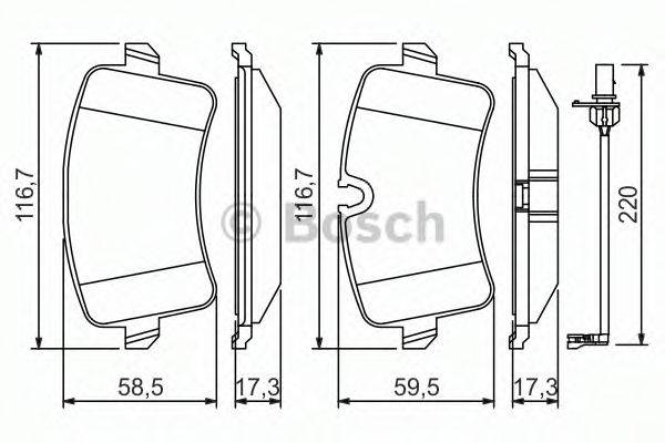 Комплект гальмівних колодок, дискове гальмо BOSCH 0 986 494 488