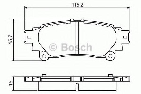 Комплект гальмівних колодок, дискове гальмо BOSCH 0 986 495 174