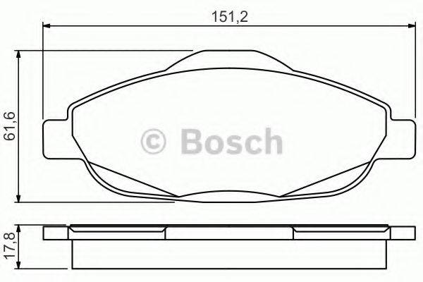 Комплект гальмівних колодок, дискове гальмо BOSCH 0 986 495 266