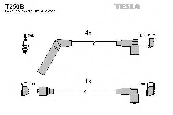 Комплект дротів запалення TESLA T250B