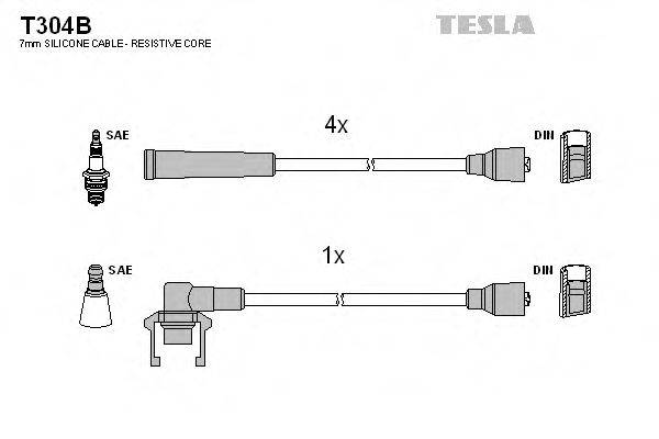 Комплект дротів запалення TESLA T304B