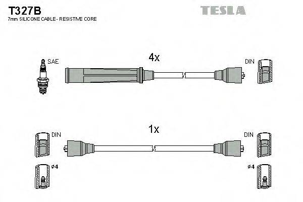 Комплект дротів запалення TESLA T327B