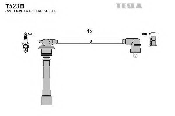 Комплект дротів запалення TESLA T523B