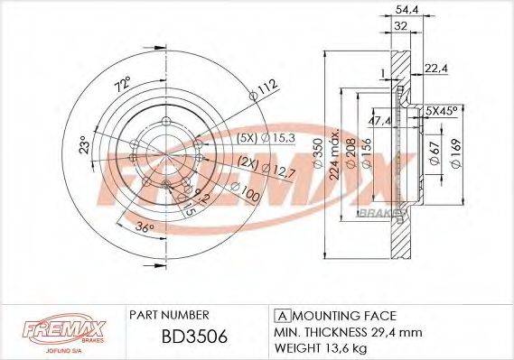 гальмівний диск FREMAX BD-3506