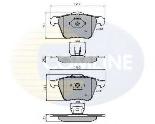 Комплект гальмівних колодок, дискове гальмо COMLINE CBP01280