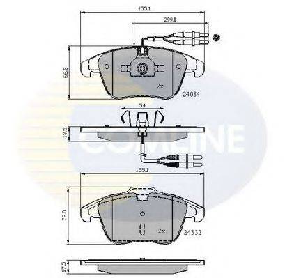 Комплект гальмівних колодок, дискове гальмо COMLINE CBP22002