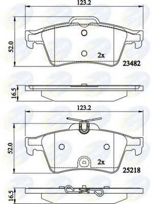 Комплект гальмівних колодок, дискове гальмо COMLINE CBP02198