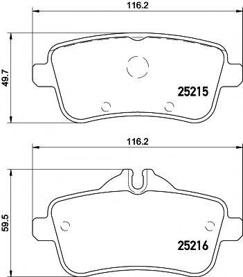 Комплект гальмівних колодок, дискове гальмо HELLA PAGID 8DB 355 019-741