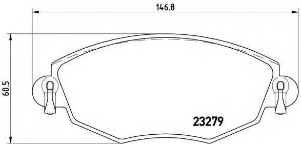 Комплект гальмівних колодок, дискове гальмо BREMBO P 24 060