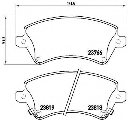 Комплект гальмівних колодок, дискове гальмо BREMBO P 83 064